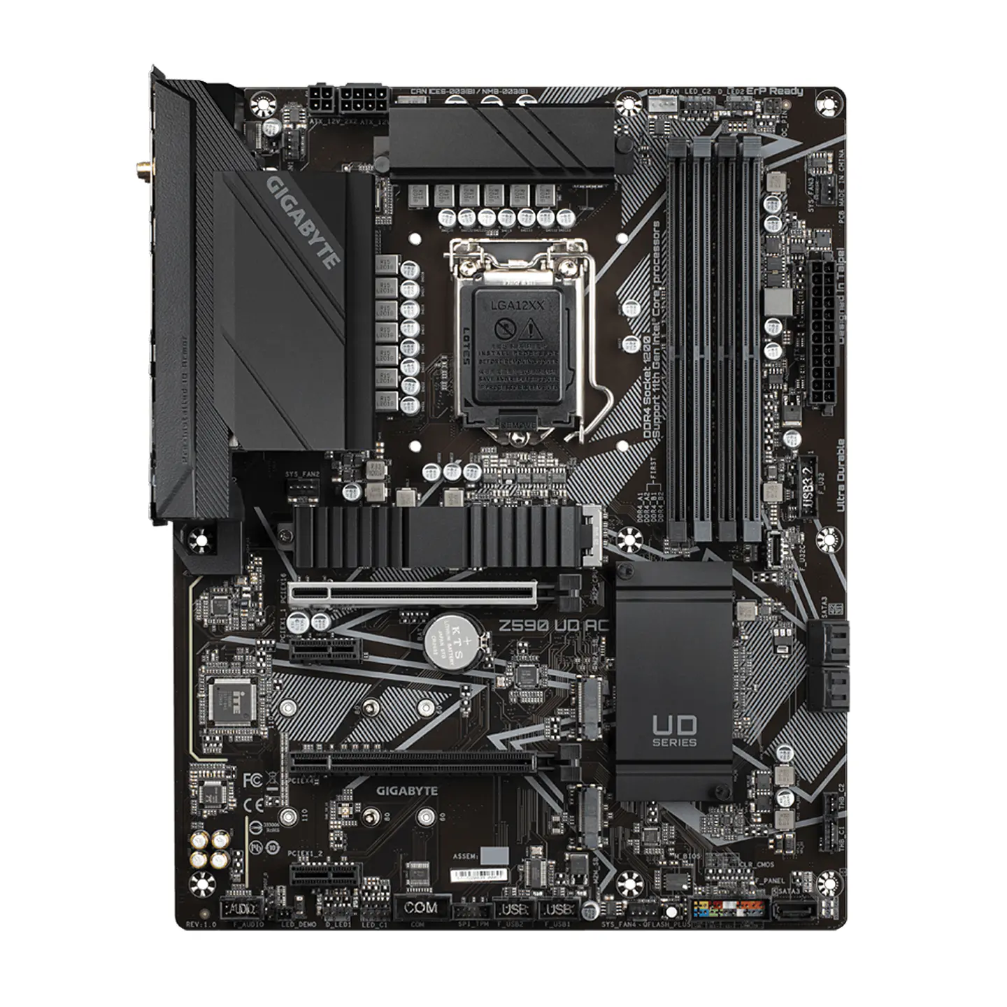 Placa Madre Gigabyte Z590 UD AC (LGA1200, DDR4 2933/3200MHz, M.2 x3, RGB, Wi-Fi, 2