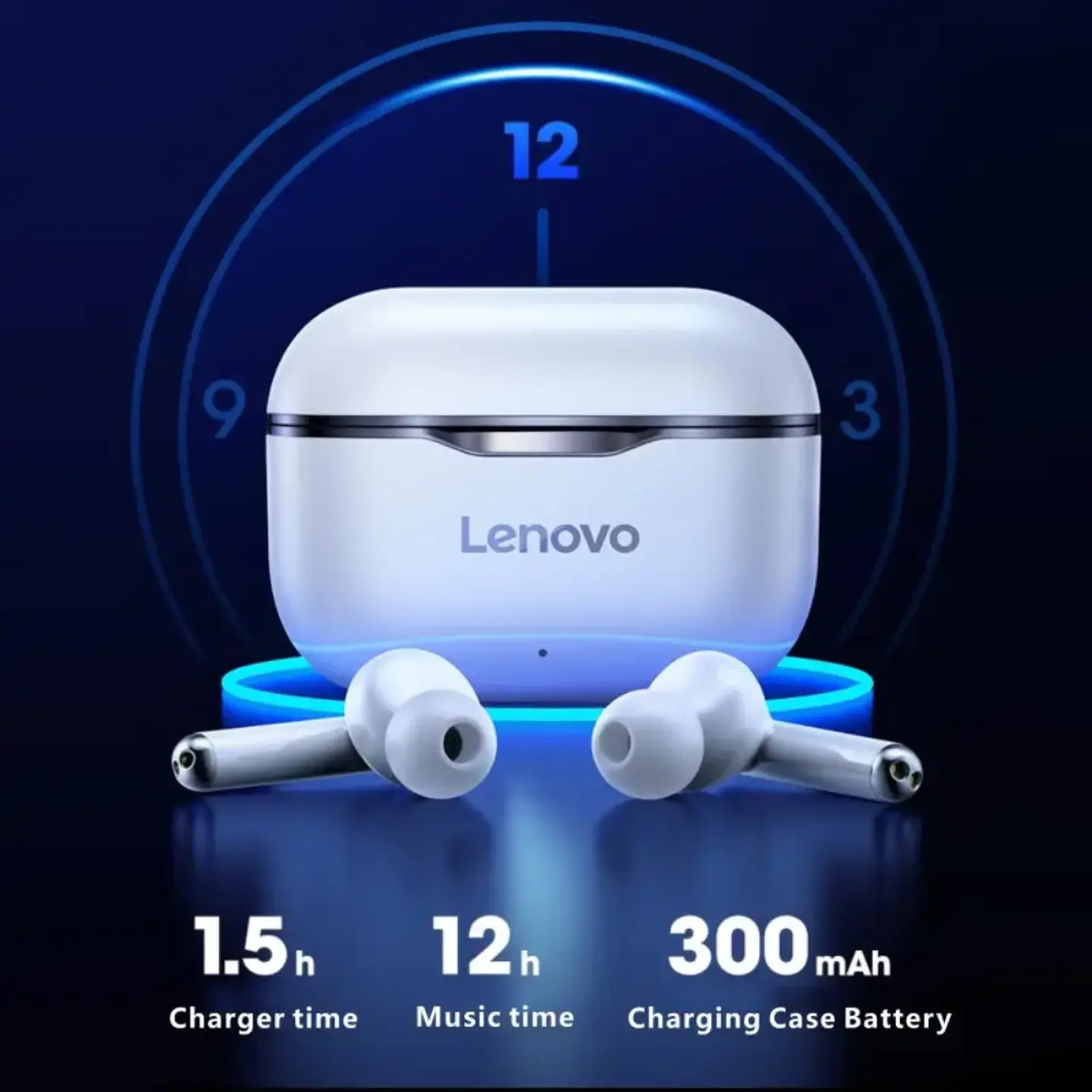 Audífonos in-ear inalámbricos Lenovo LivePods LP1 blanco y negro 4