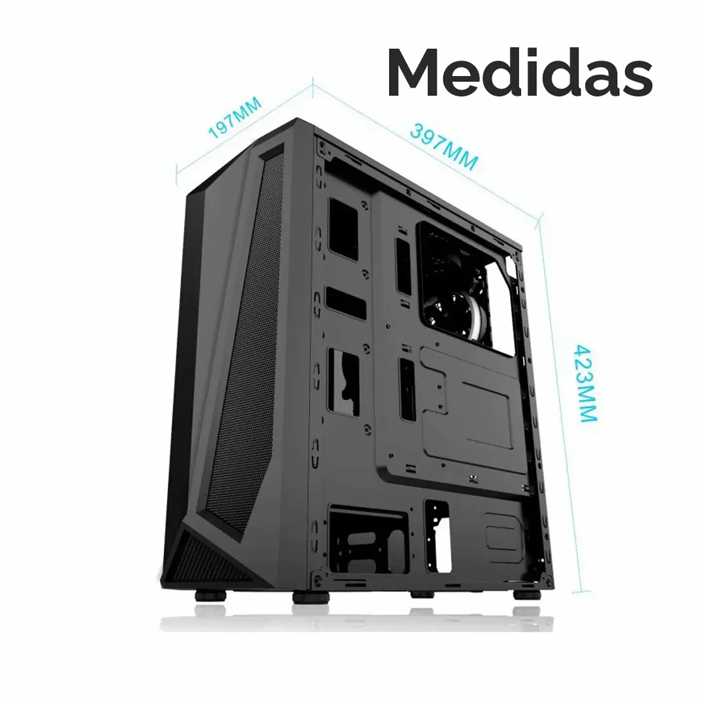 Gabinete Gamer Ruik Atx Vidrio Templado, 4 Cooler Rgb, Usb 3.0 7