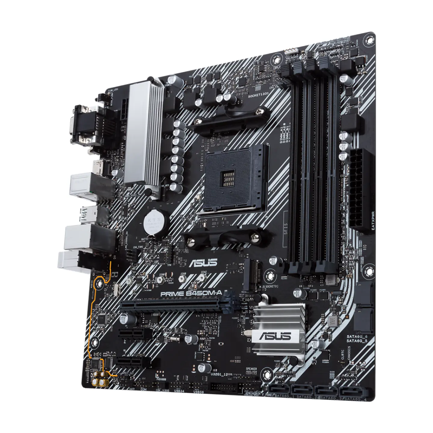 Placa Madre ASUS Prime B450M-A II AM4 AMD B450 SATA 6Gb/s Micro ATX 2