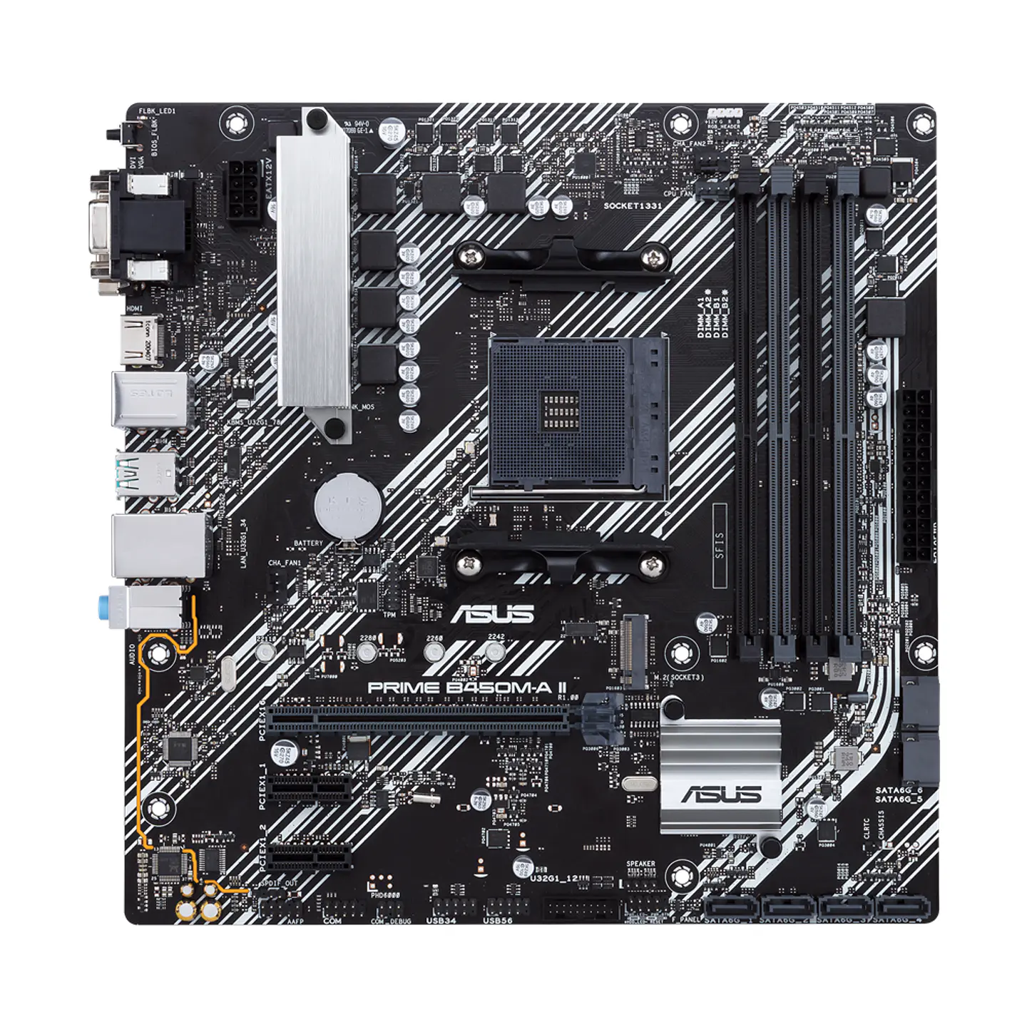 Placa Madre ASUS Prime B450M-A II AM4 AMD B450 SATA 6Gb/s Micro ATX 3