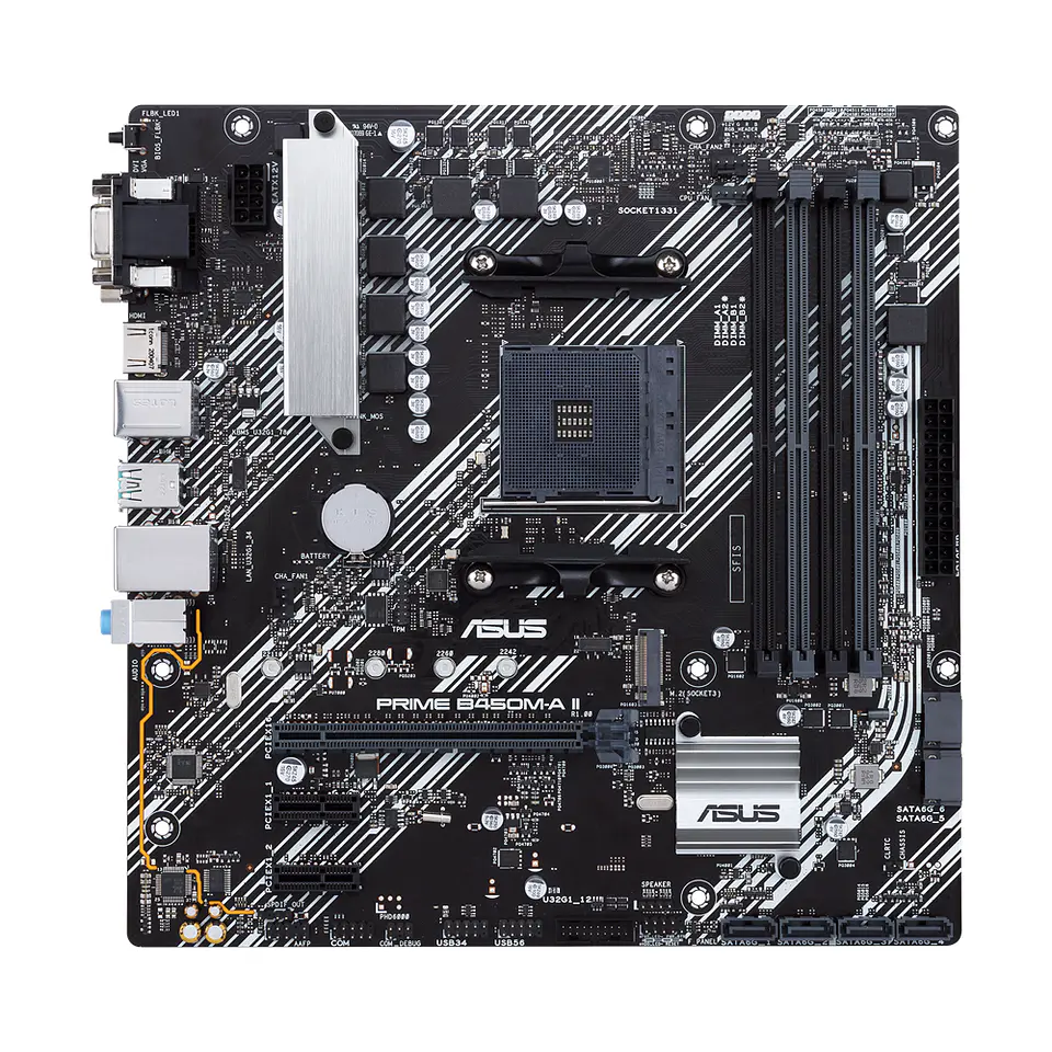Placa Madre ASUS Prime B450M-A II AM4 AMD B450 SATA 6Gb/s Micro ATX 3