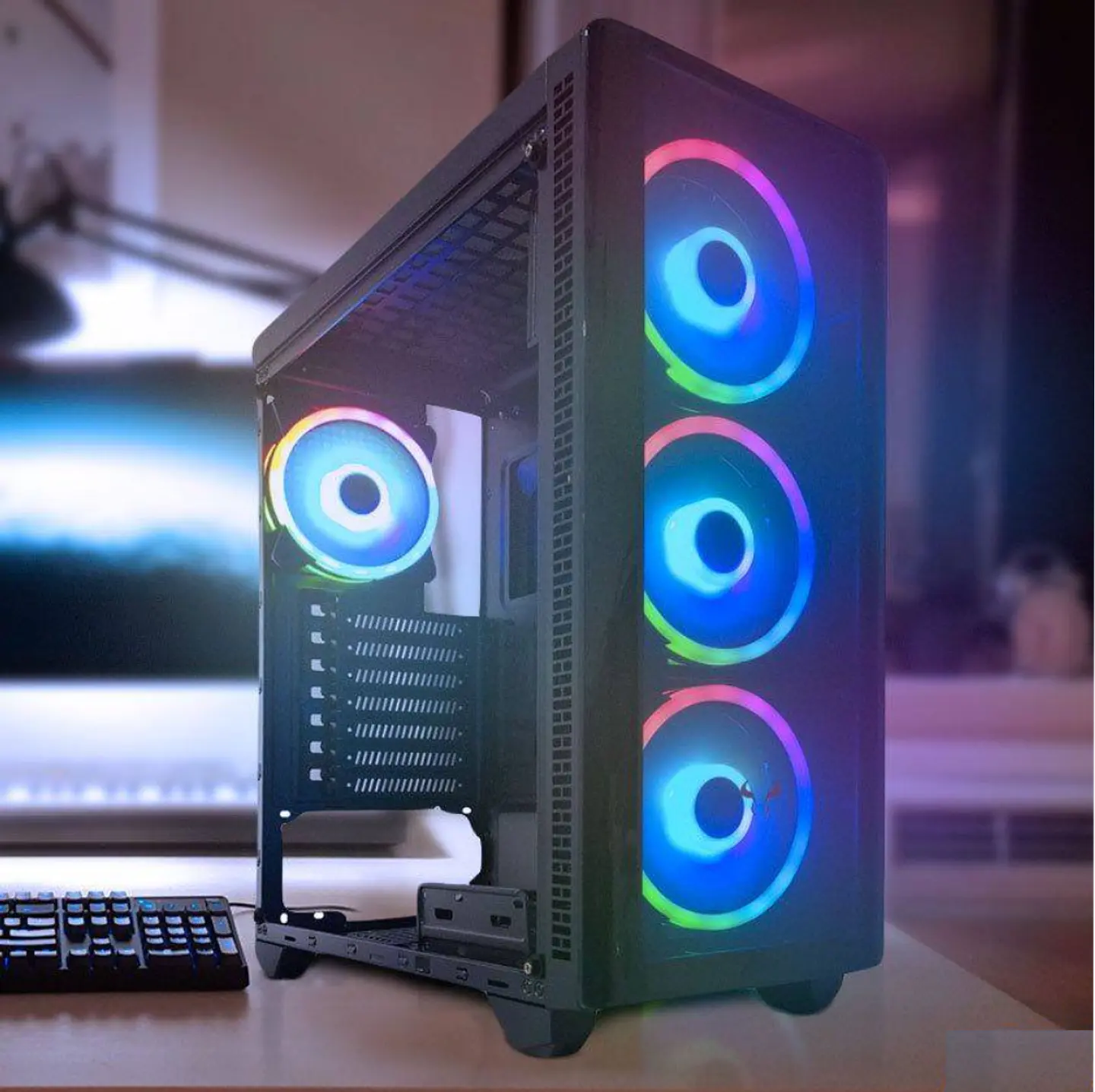 Gabinete Riotoro CR110TGS RGB ATX, Vidrio Templado, Incluye 3 ventiladores 120mm 2