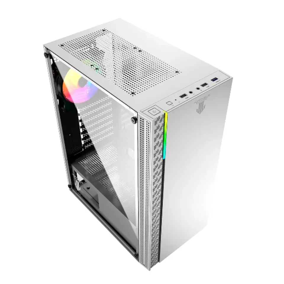 Gabinete Gamer Morpheus White 8010-W, ATX, Vidrio Templado, 4 Cooler Rgb, Usb 3. 4