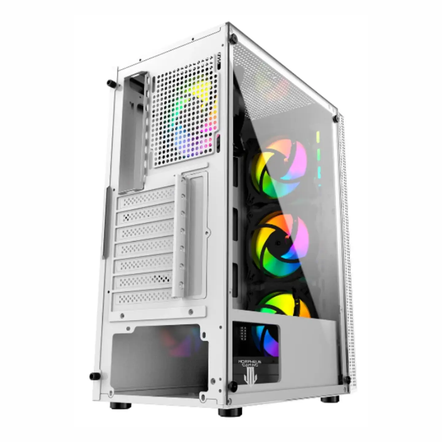 Gabinete Gamer Morpheus White 8010-W, ATX, Vidrio Templado, 4 Cooler Rgb, Usb 3. 6