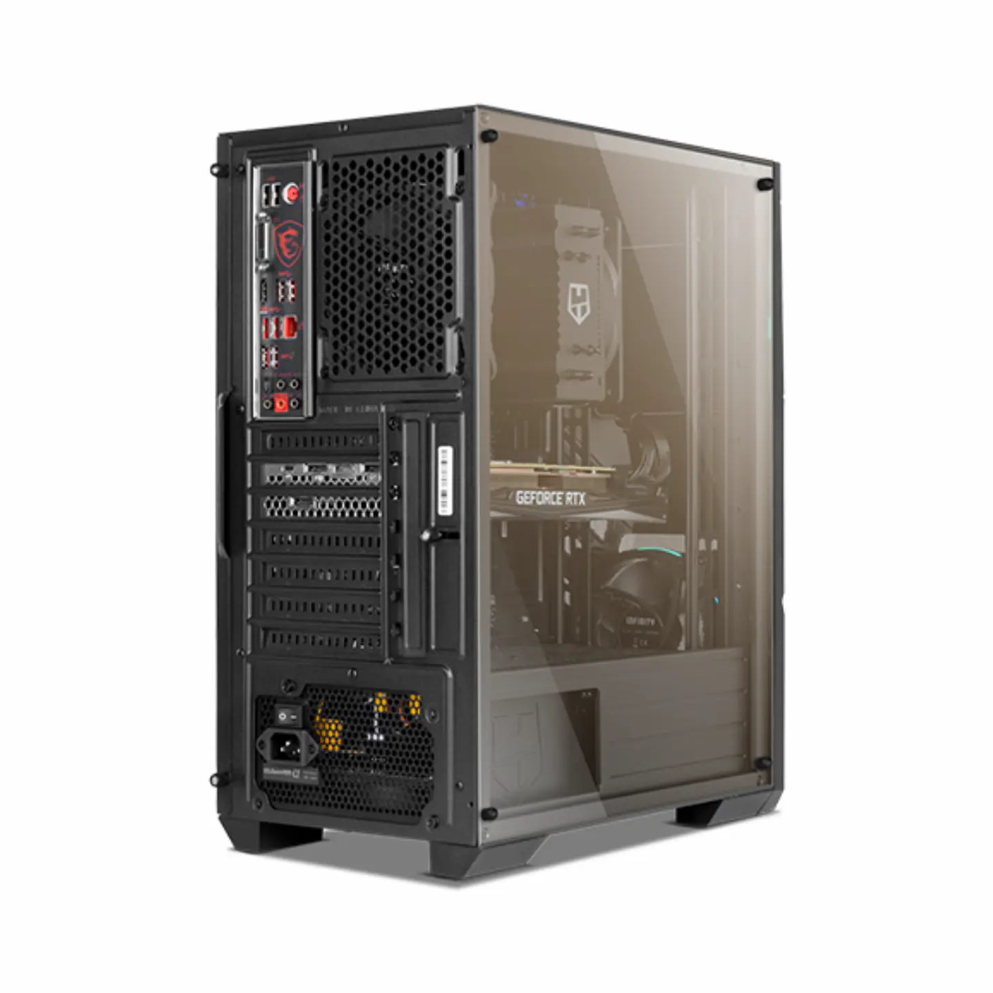 Gabinete Gamer Infinity Delta Pro, Atx, Vidrio Templado, 2 Cooler integrados, US 4