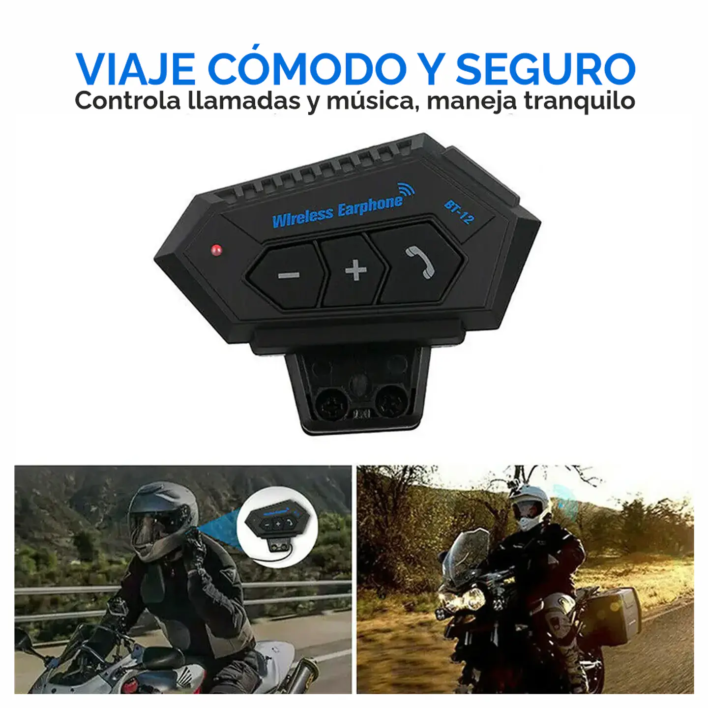 Audifonos Bluetooth Intercomunicador para casco de moto, resistentes al agua 3