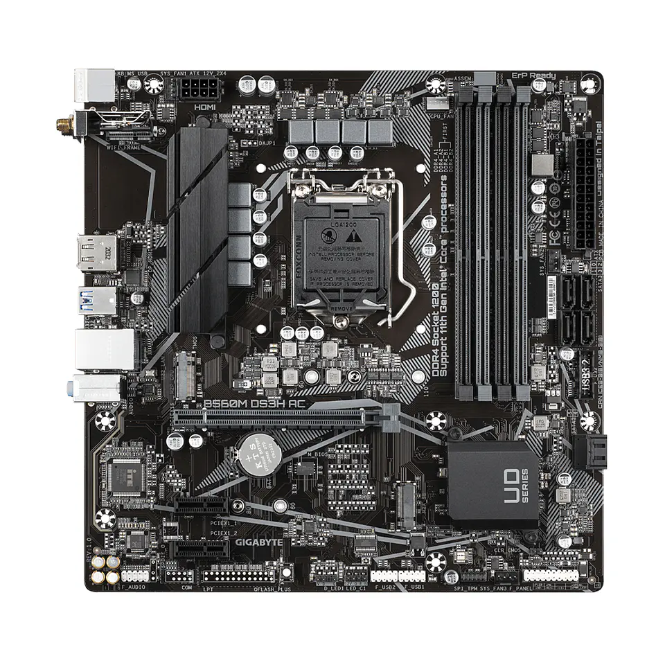 Placa Madre Gigabyte B560M DS3H AC (LGA1200, DDR4 2133/5333 MHz, M.2, Wi-Fi, RGB, ATX) 2
