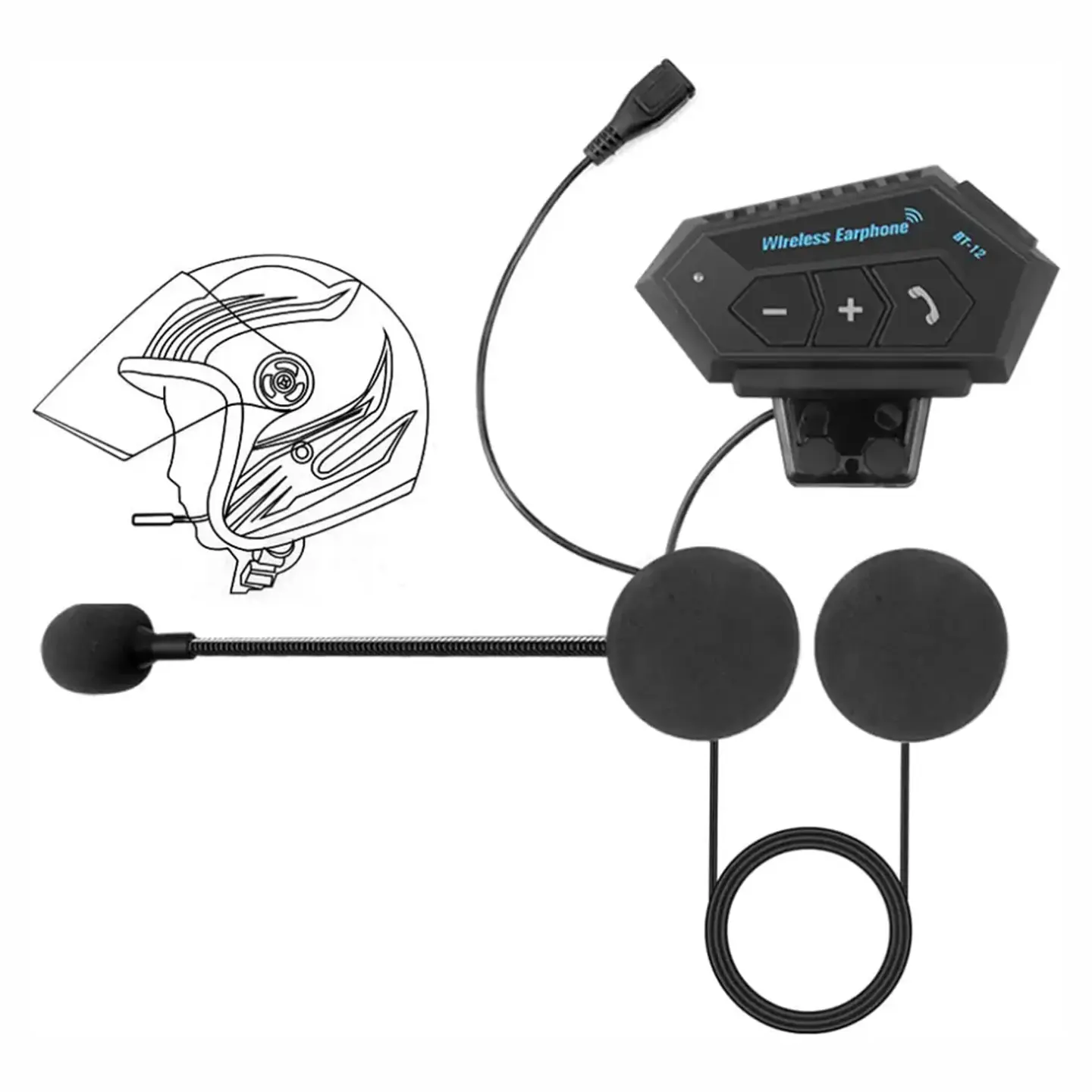 Audifonos Bluetooth Intercomunicador para casco de moto, resistentes al agua 7