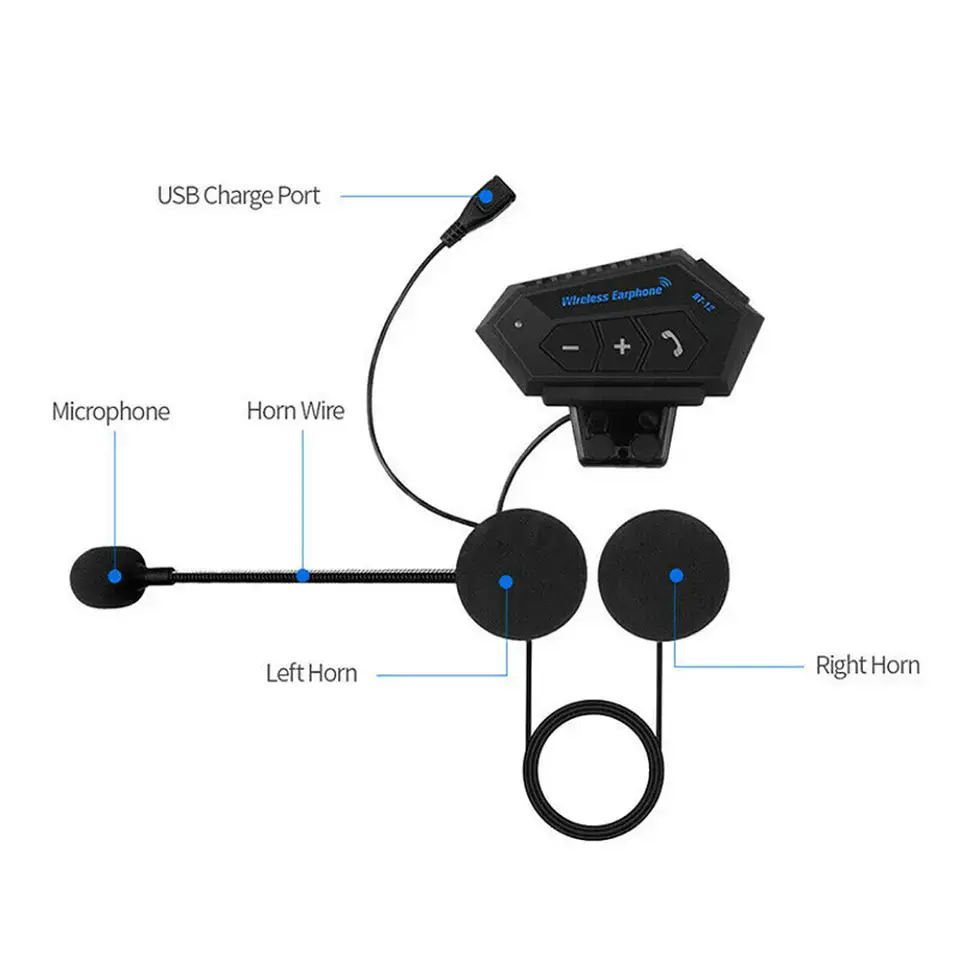 Audifonos Bluetooth Intercomunicador para casco de moto, resistentes al agua 8