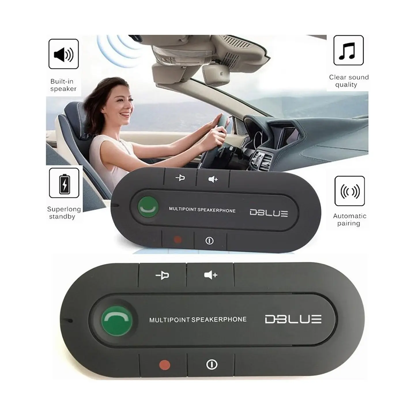 Manos Libres Para Autos Bluetooth Altavoz 2