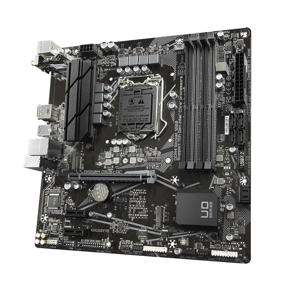Placa Madre Gigabyte B560M DS3H AC (LGA1200, DDR4 2133/5333 MHz, M.2, Wi-Fi, RGB, ATX) 3
