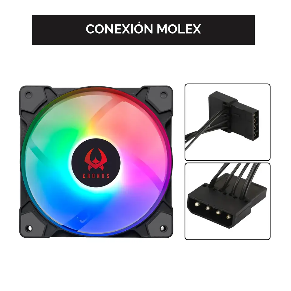 Kit 3 Ventiladores Cooler Kronos Boreal ARGB, 120mm, Molex 7