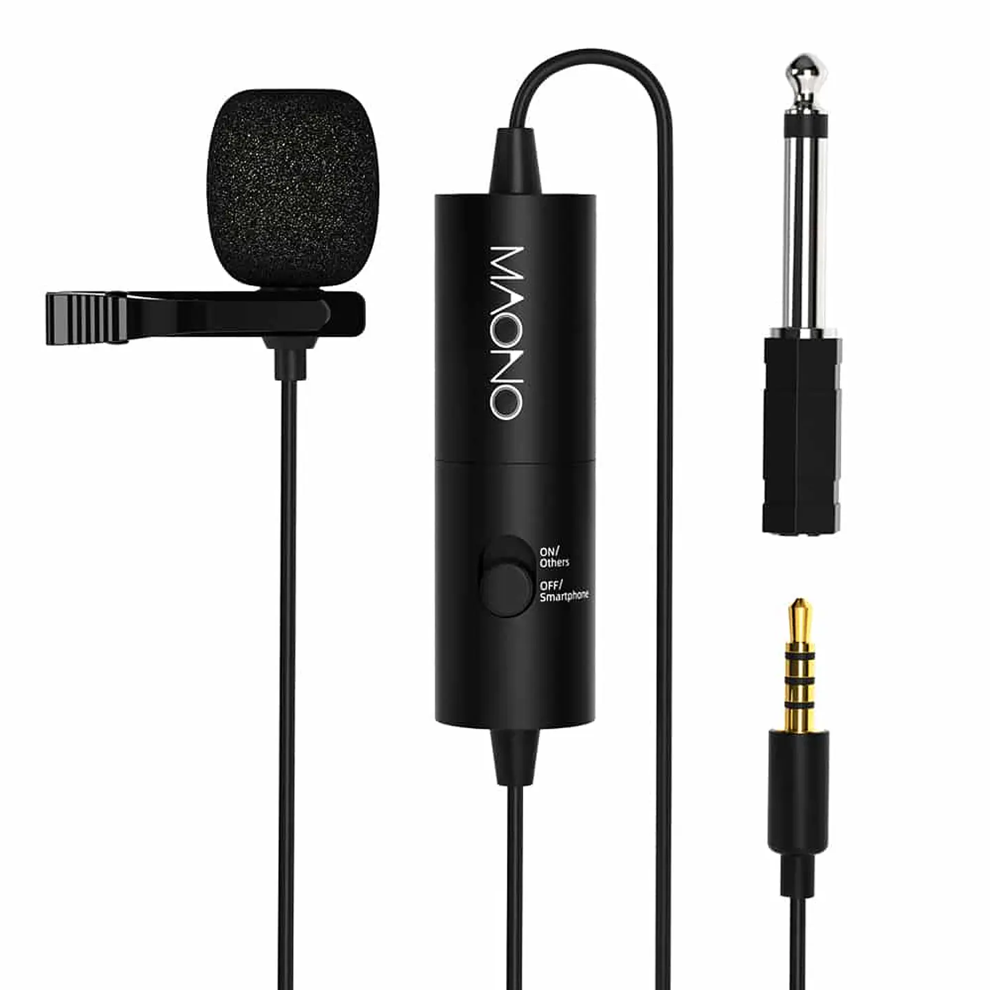 Micrófono Lavalier MAONO AU-100 - 3,5 mm, con Jack 6.35 macho 1