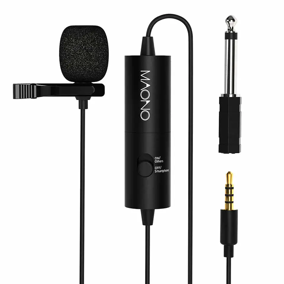 Micrófono Lavalier MAONO AU-100 - 3,5 mm, con Jack 6.35 macho 1