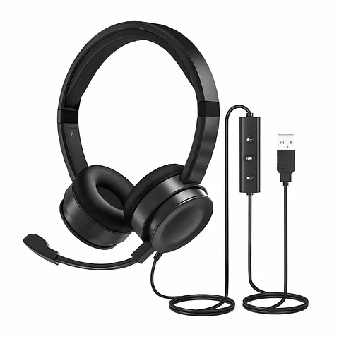 Audífono Uhuru HS-391 con micrófono, conexión USB