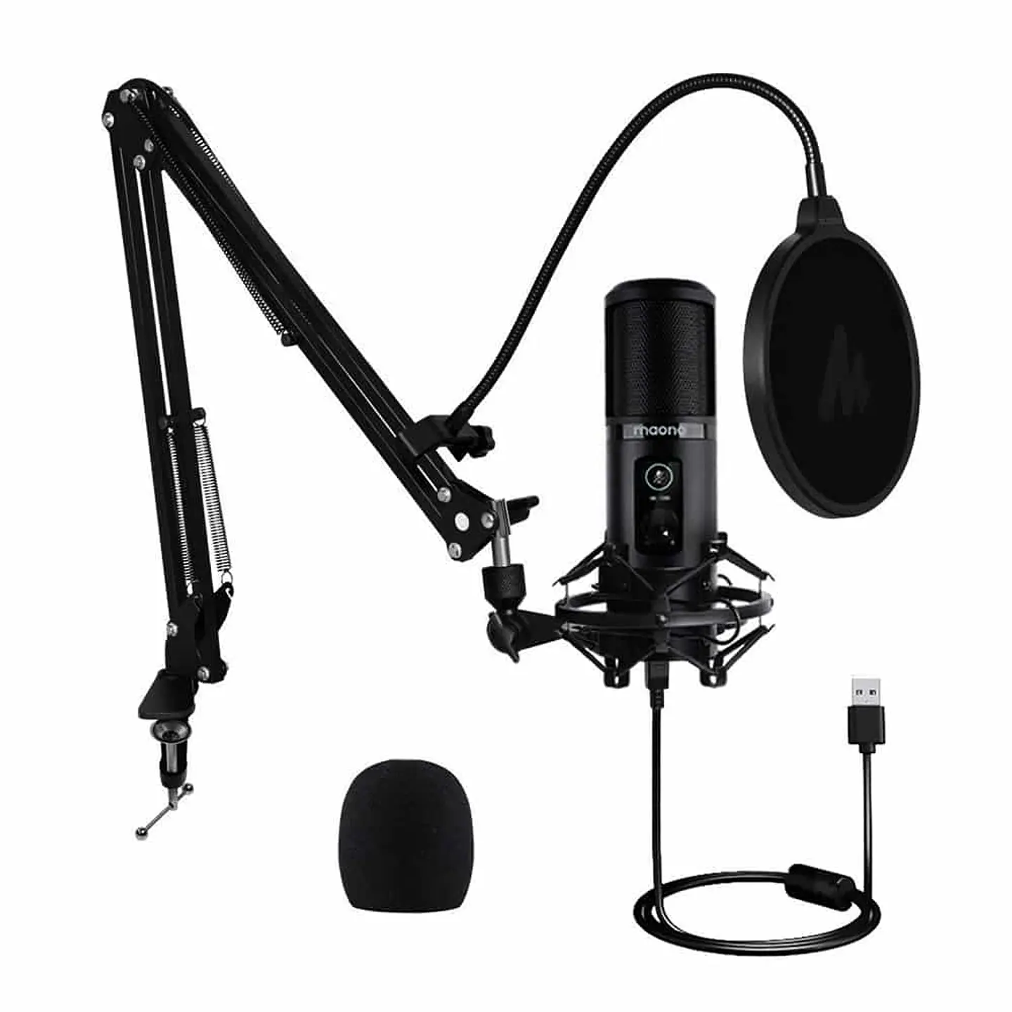 Kit Micrófono condensador AU-PM421, entrada USB (Brazo, Anti-pop, anti-shock) 1