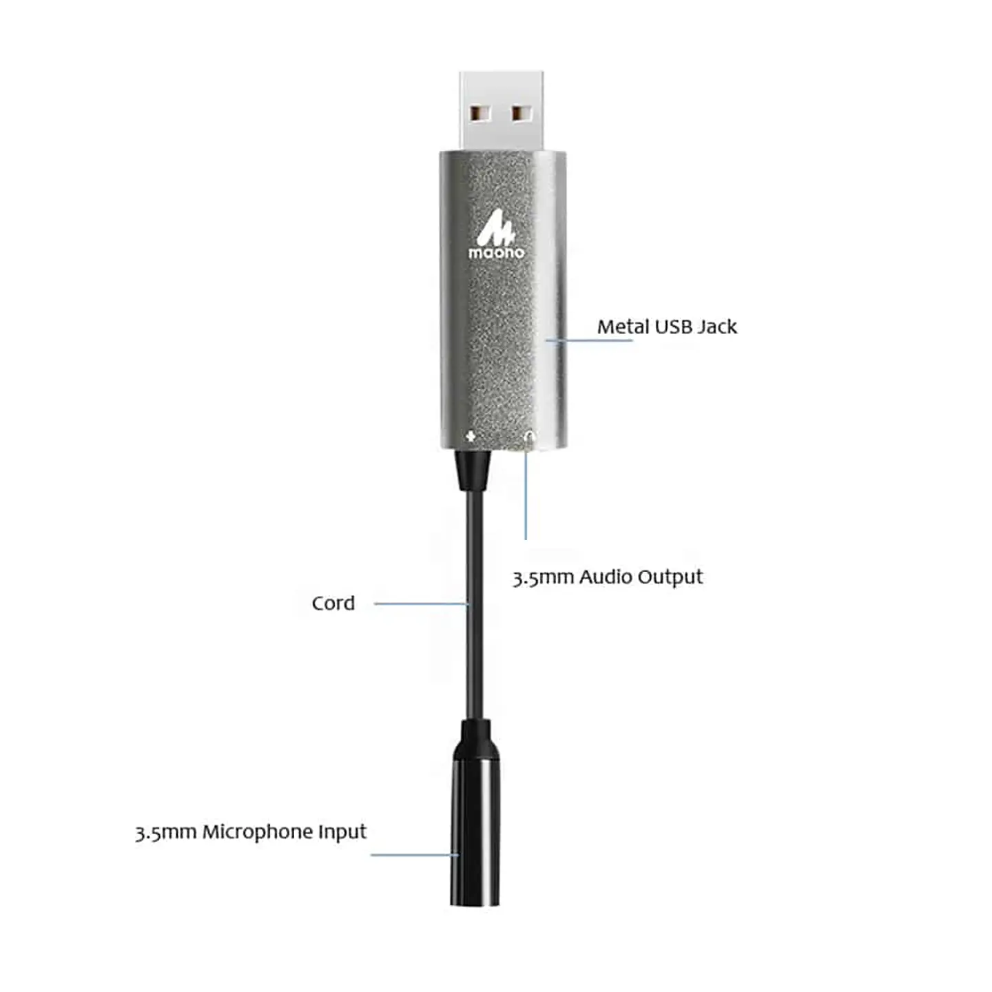 Tarjeta de sonido Maono AU-AD304, entrada USB - Windows/Mac 2
