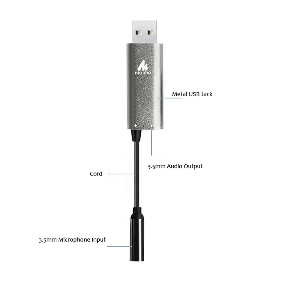 Tarjeta de sonido Maono AU-AD304, entrada USB - Windows/Mac 2