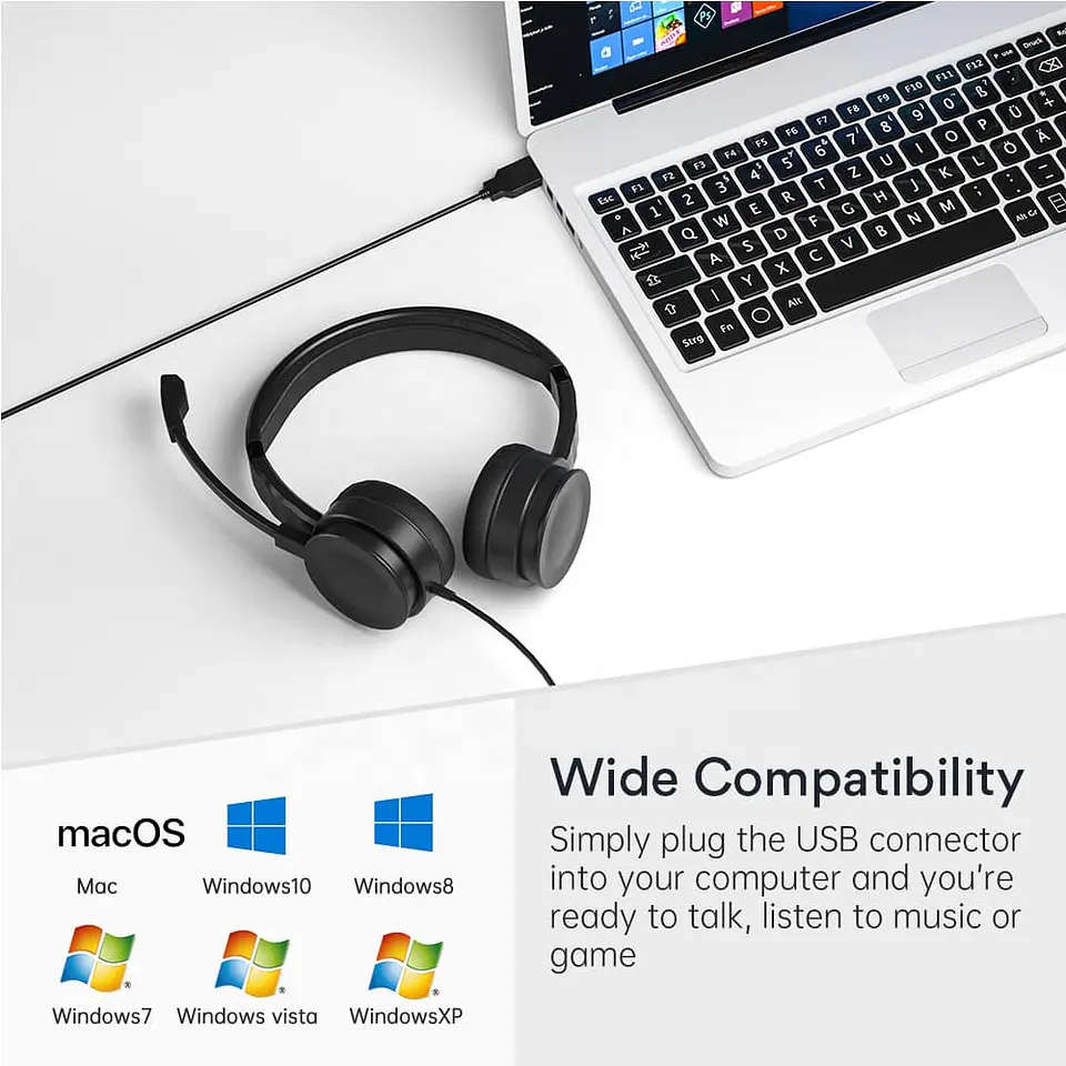 Audífono Uhuru HS-391 con micrófono, conexión USB 6
