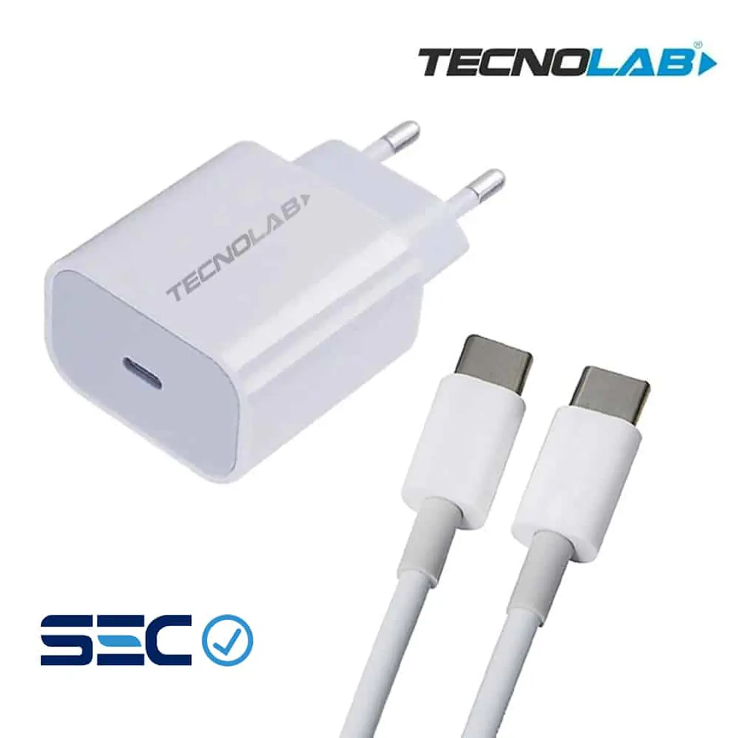 Cargador Tecnolab TL094 + Cable Tipo C a Tipo C - carga rápida 1
