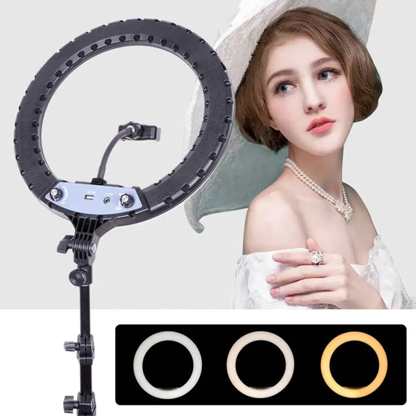 Aro Luz Led Profesional 36cm + Trípode reforzado regulable 1.90cm 4