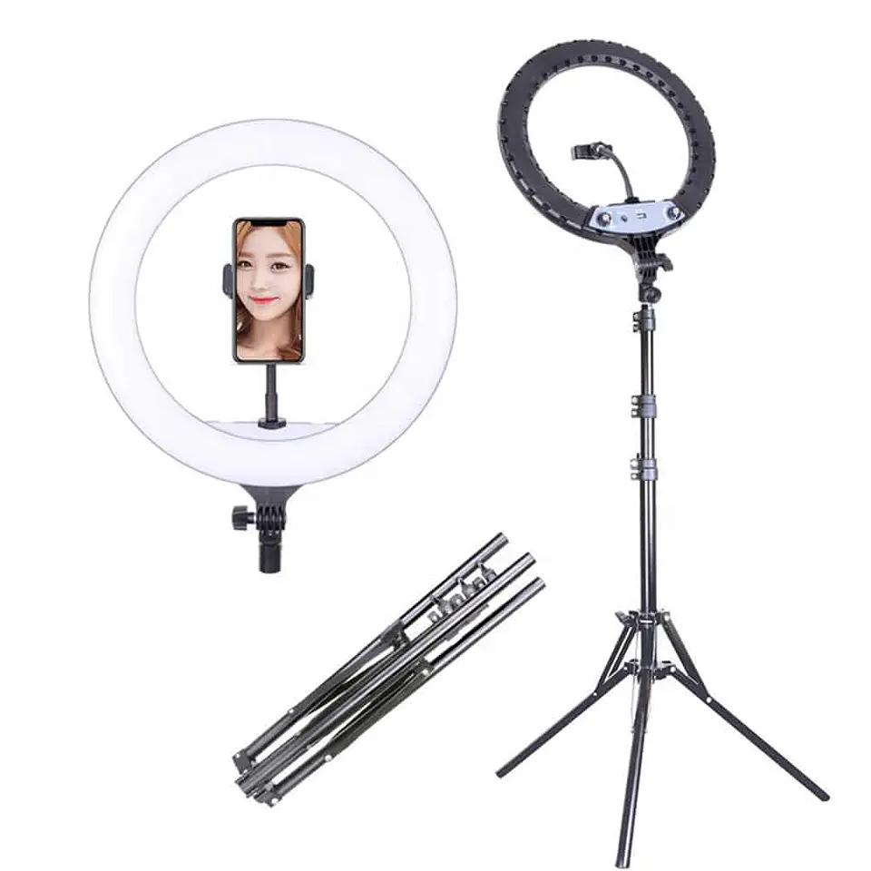 Aro Luz Led Profesional 36cm + Trípode reforzado regulable 1.90cm 5