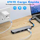 Adaptador HUB USB-C, 6 en 1 (HDMI,2x USB 3.0, TF, SD, USB-C) - Miniatura 3
