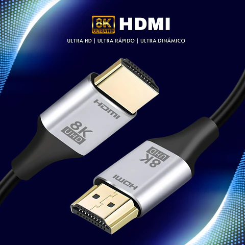 Cable Hdmi 2.1 Vanto 8k, 4k @120hz 48gbps Premium Oro 1.8mts