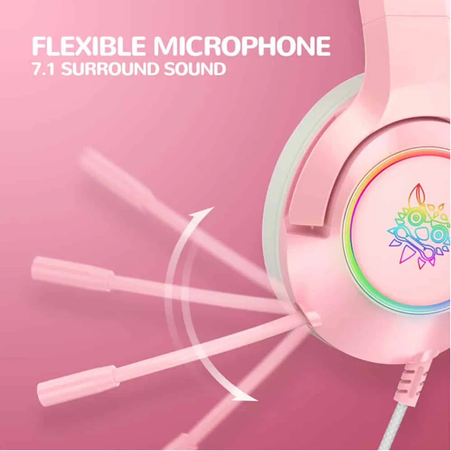 Audífonos Onikuma K9 RGB, Orejas de Gato extraíbles, Micrófono 2