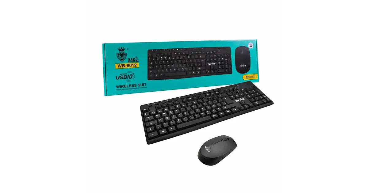 Kit Teclado y Mouse Inalámbrico Bluetooth USB Amarillo