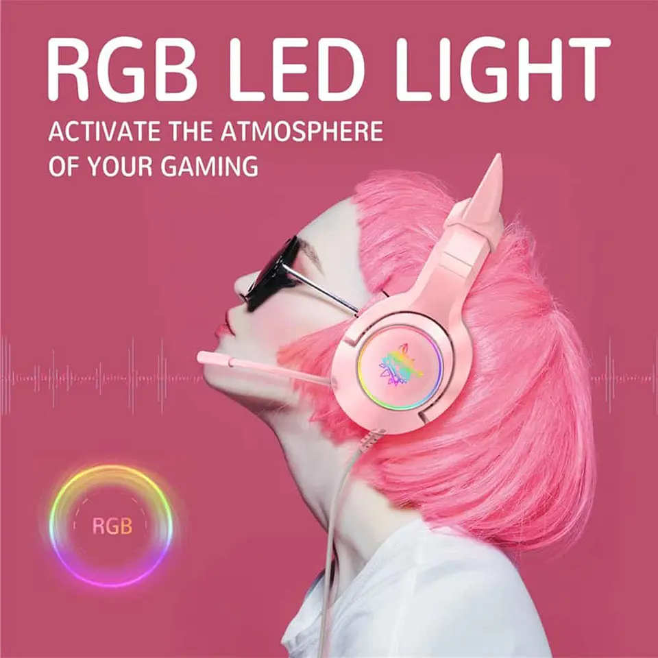 Audífonos Onikuma K9 RGB, Orejas de Gato extraíbles, Micrófono 6