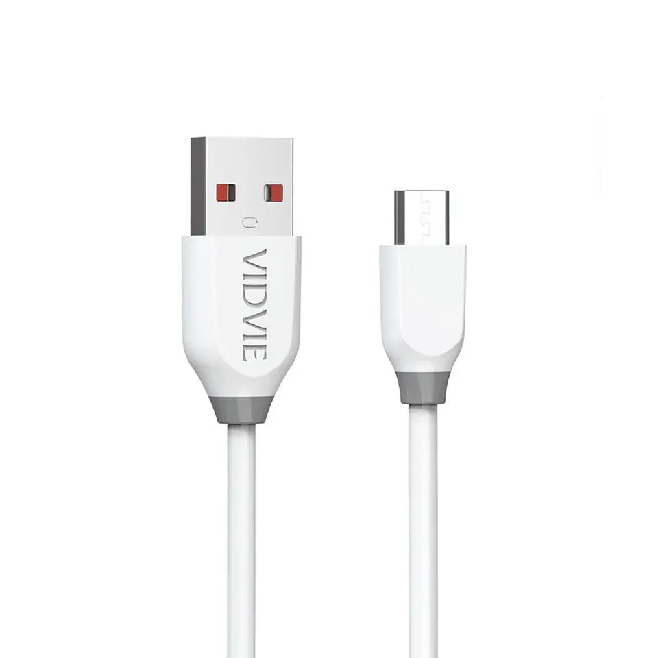 Cable Micro Usb Carga Rápida Vidvie Blanco 1MT 2.4A 1
