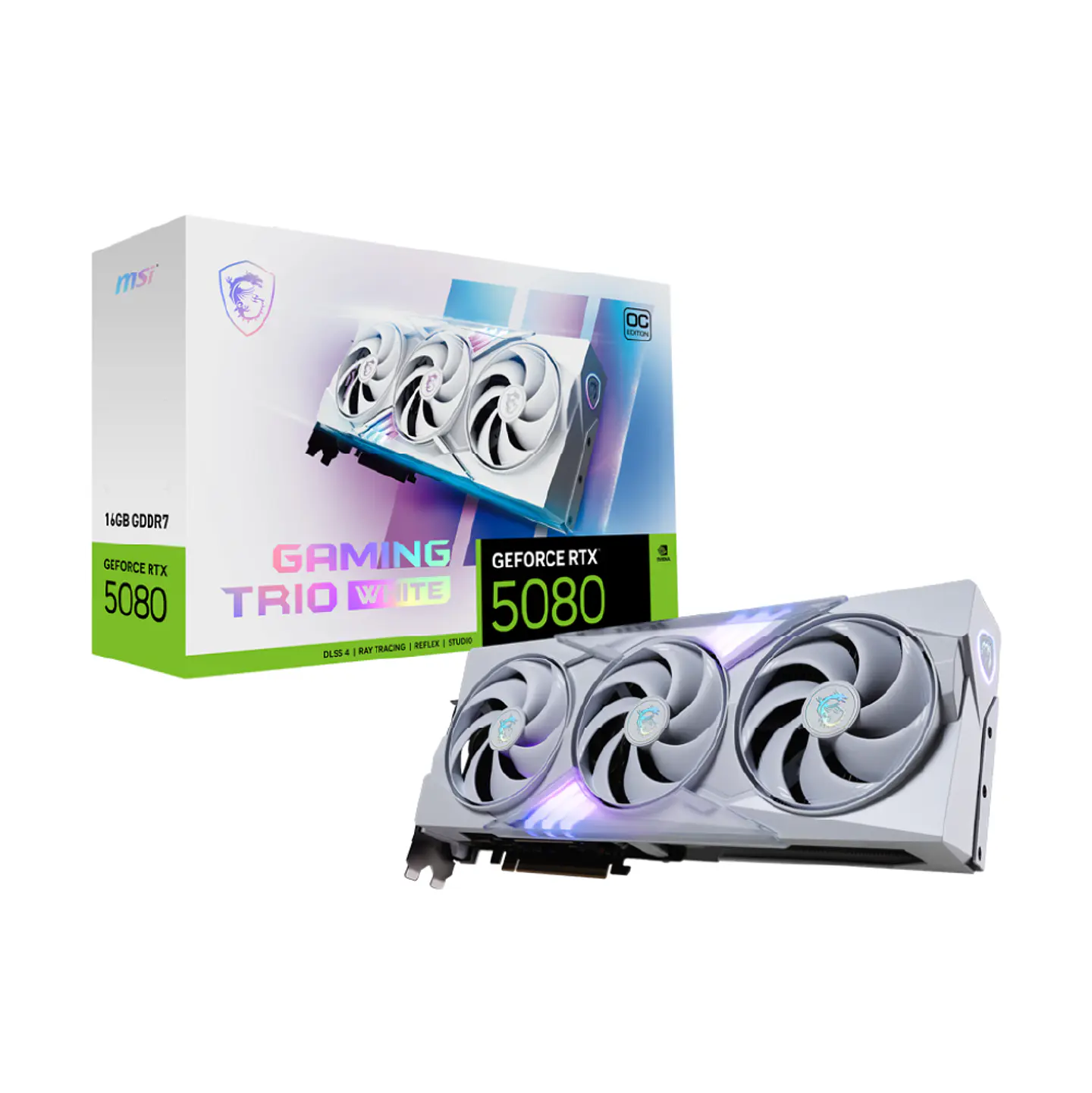 Tarjeta de Video Msi RTX 5080 16G GAMING TRIO OC WHITE GDDR7 PciE-5 1