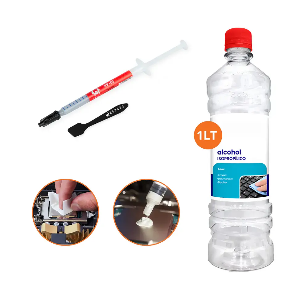 Kit Limpieza Pc Alcohol Isopropílico Y Pasta Térmica Calidad 1