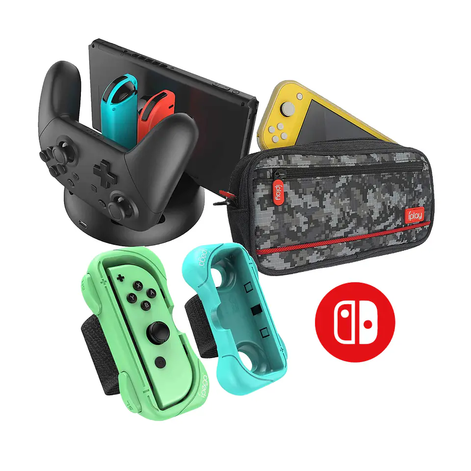 Accesorios Nintendo Switch: Bolso + Base de Carga + Correas 1