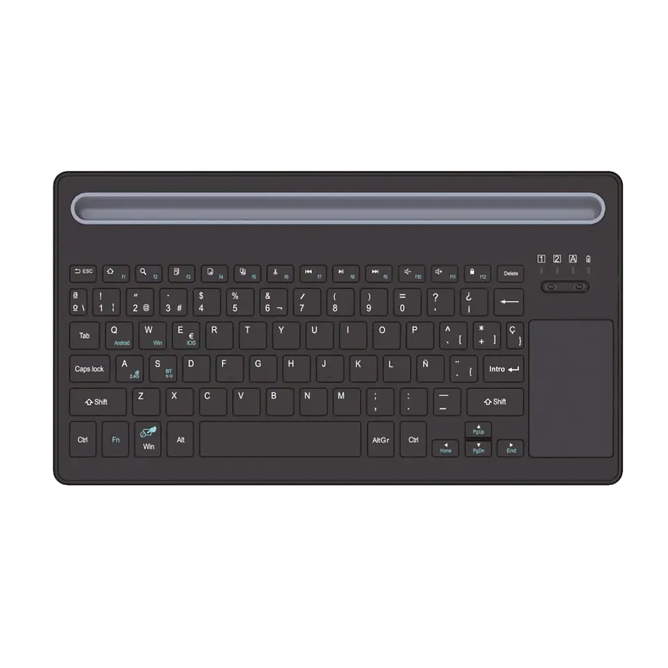 Teclado Inalámbrico con Touchpad 2,4Ghz, BT 5.0 Recargable 1