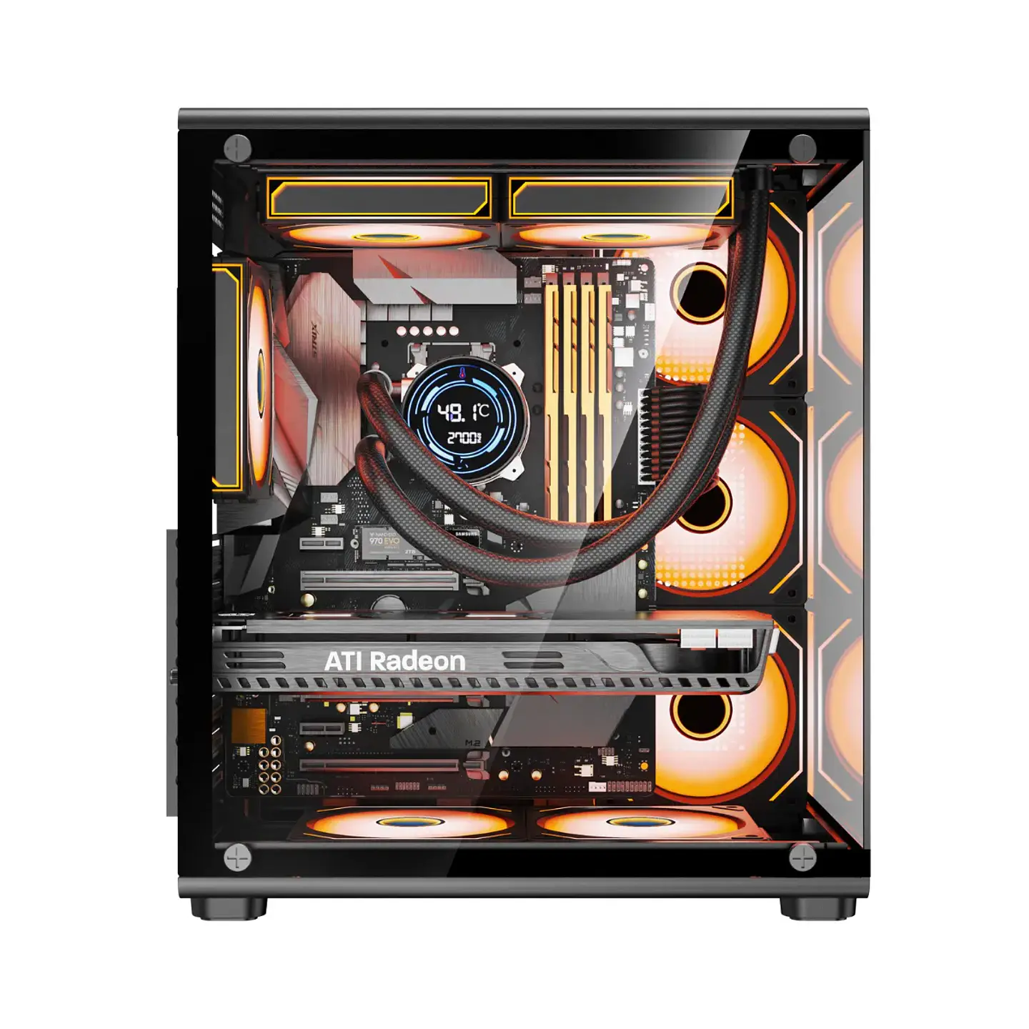 Gabinete Gamer Kronos Glazex, ATX, Vidrio Templado, 3Fan ARG 2