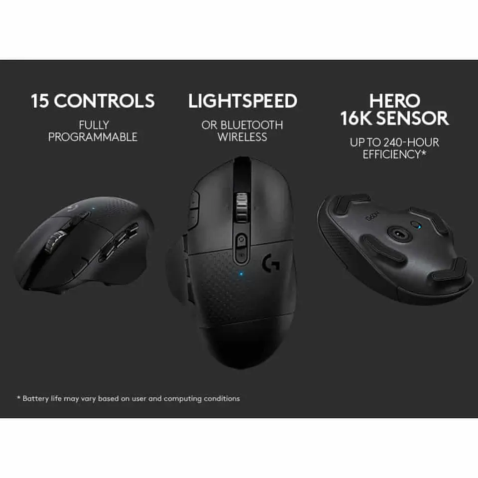 Mouse Logitech G604 Wireless Lightspeed, 15 Botones, 16000 DPI 3