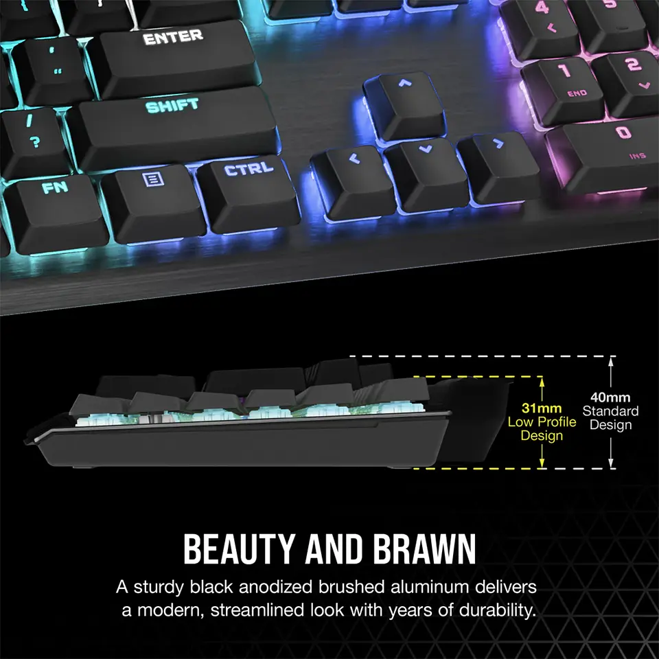 Teclado Corsair K60 RGB PRO Mecánico, Cherry MX, Low Profile 3