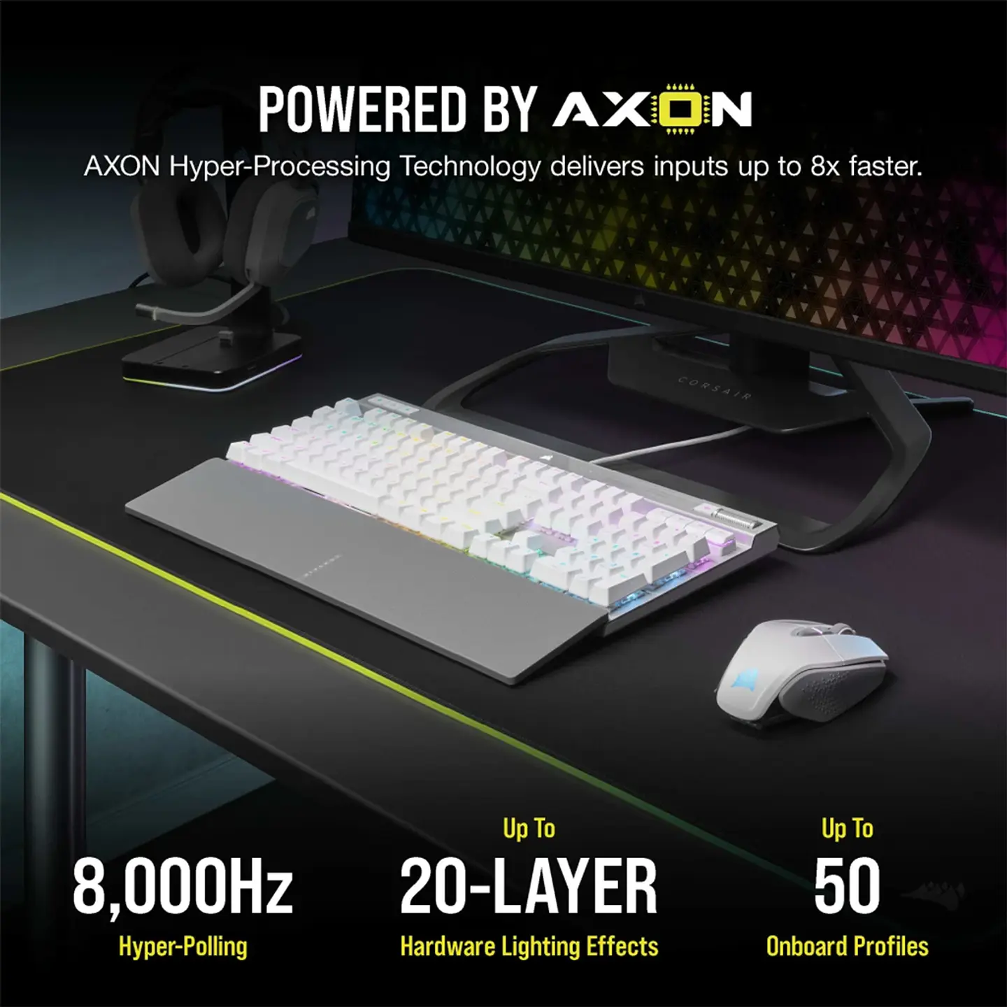 Teclado Corsair K70 PRO RGB White Óptico-Mecánico Switch OPX 5