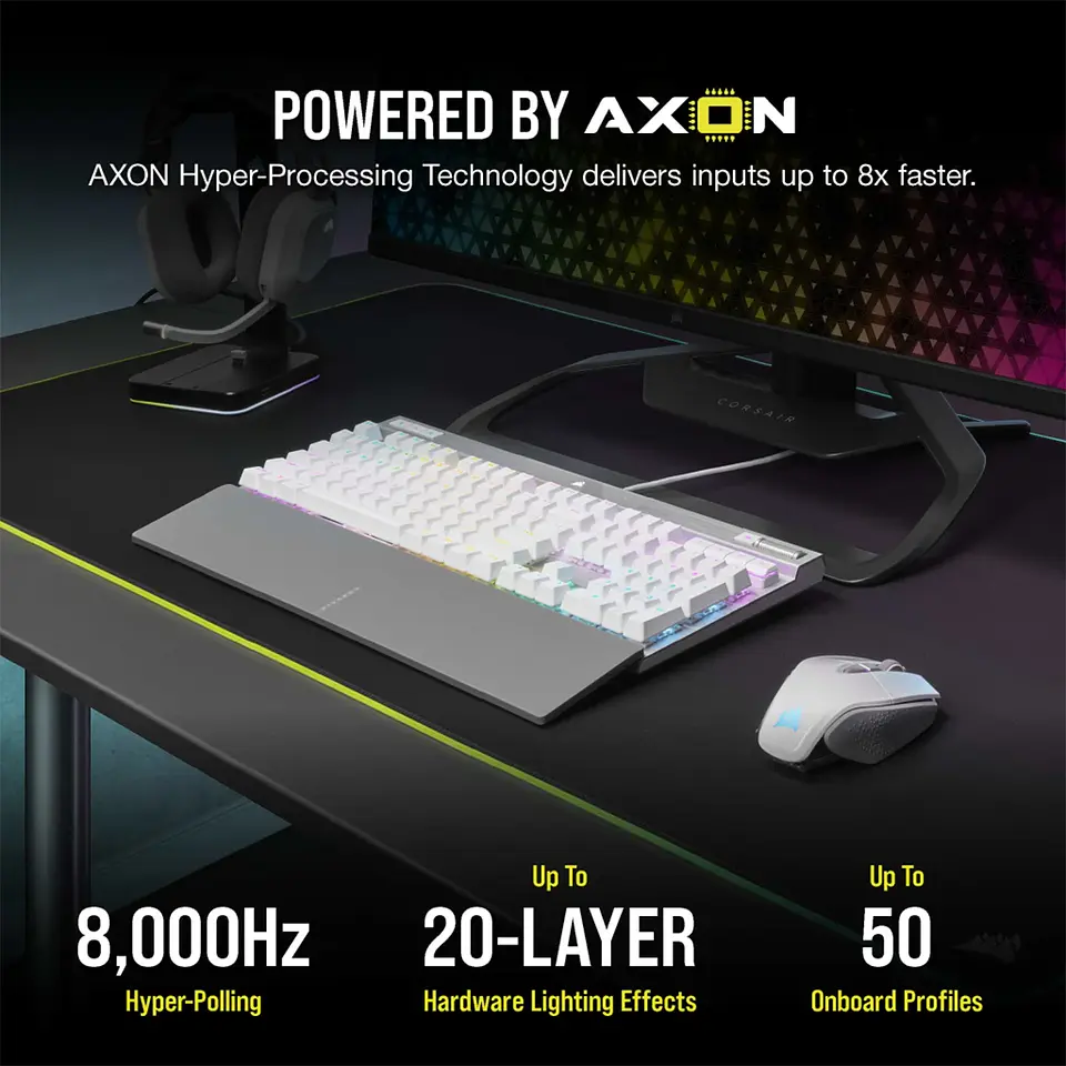 Teclado Corsair K70 PRO RGB White Óptico-Mecánico Switch OPX 5