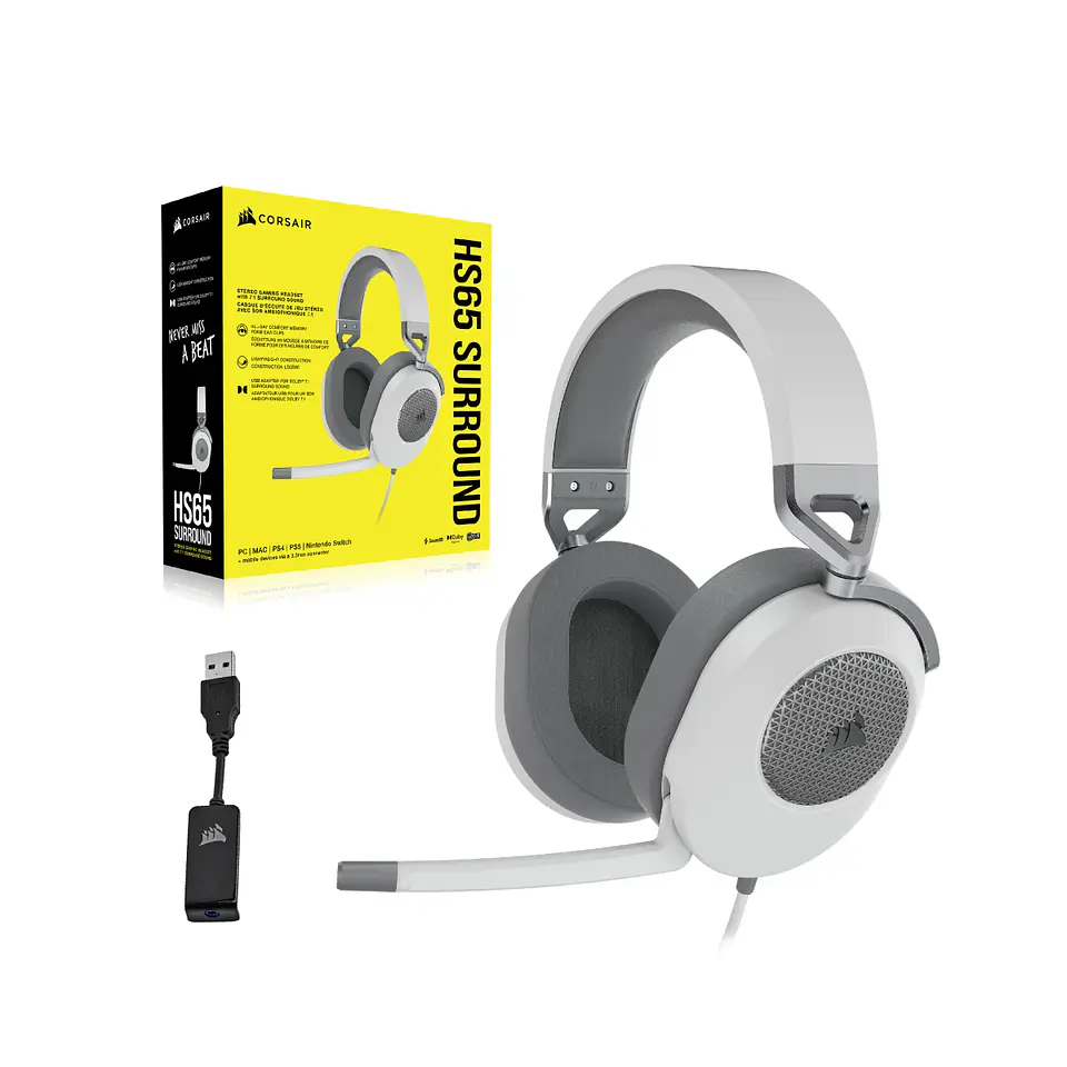 Audífonos Corsair HS65 Surround, Audio 7.1, USB, PC/PS5/Xbox 5