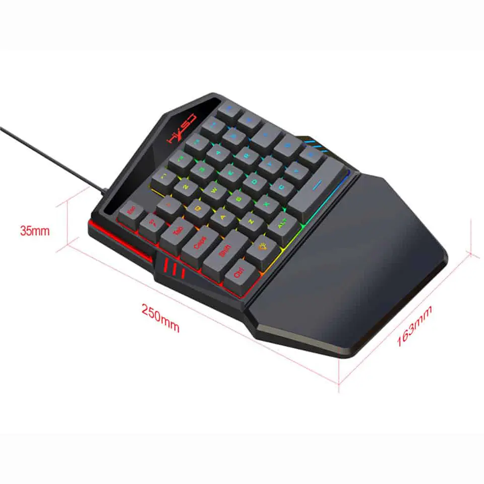 Teclado Gamer de Mano, 35 teclas, diseño ergonómico 4
