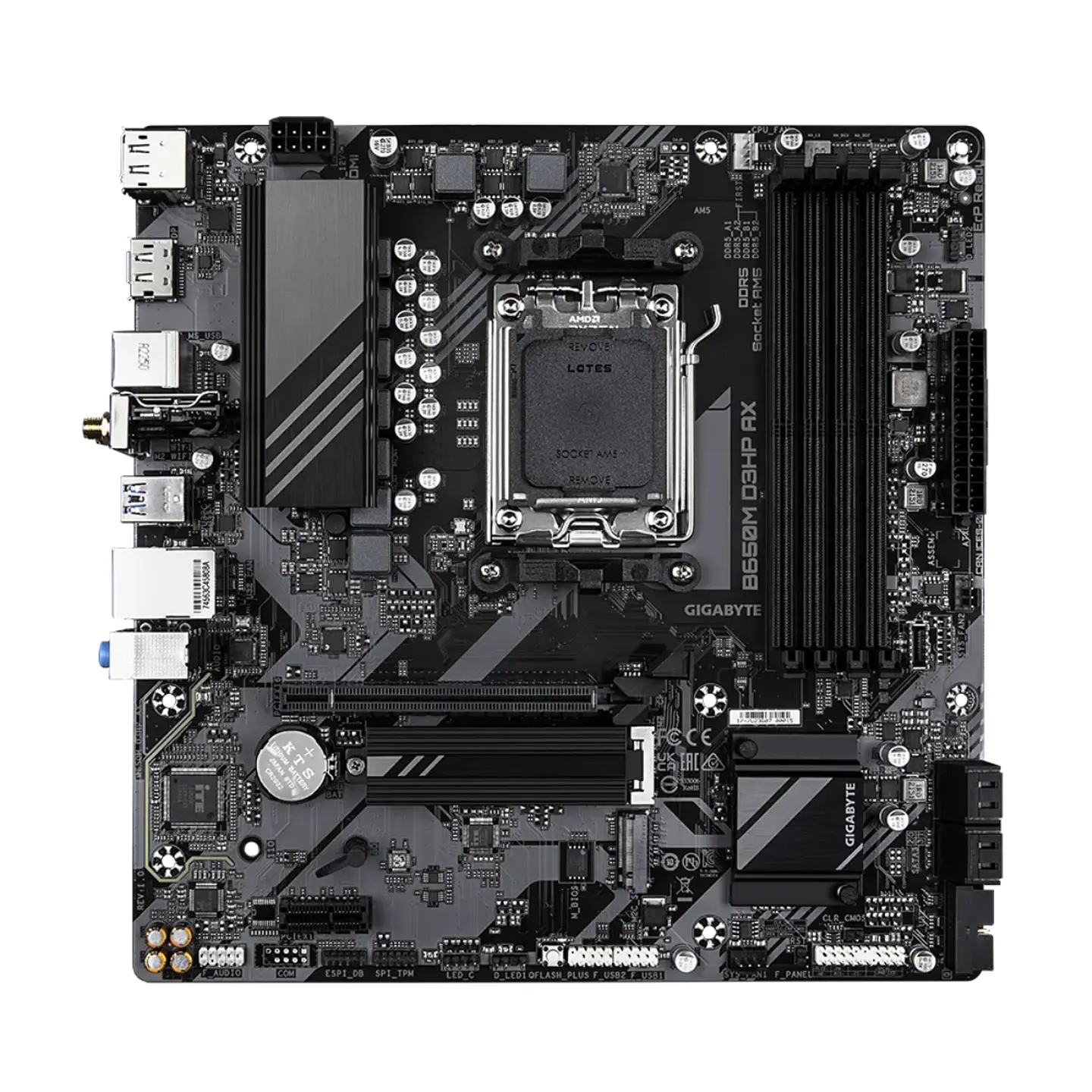 Placa Madre Gigabyte B650M D3HP AX, AM5, DDR5, M.2, MicroATX 2
