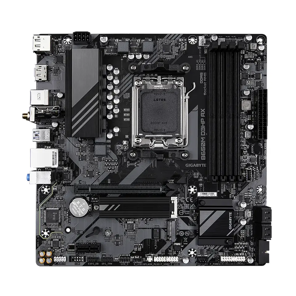 Placa Madre Gigabyte B650M D3HP AX, AM5, DDR5, M.2, MicroATX 2