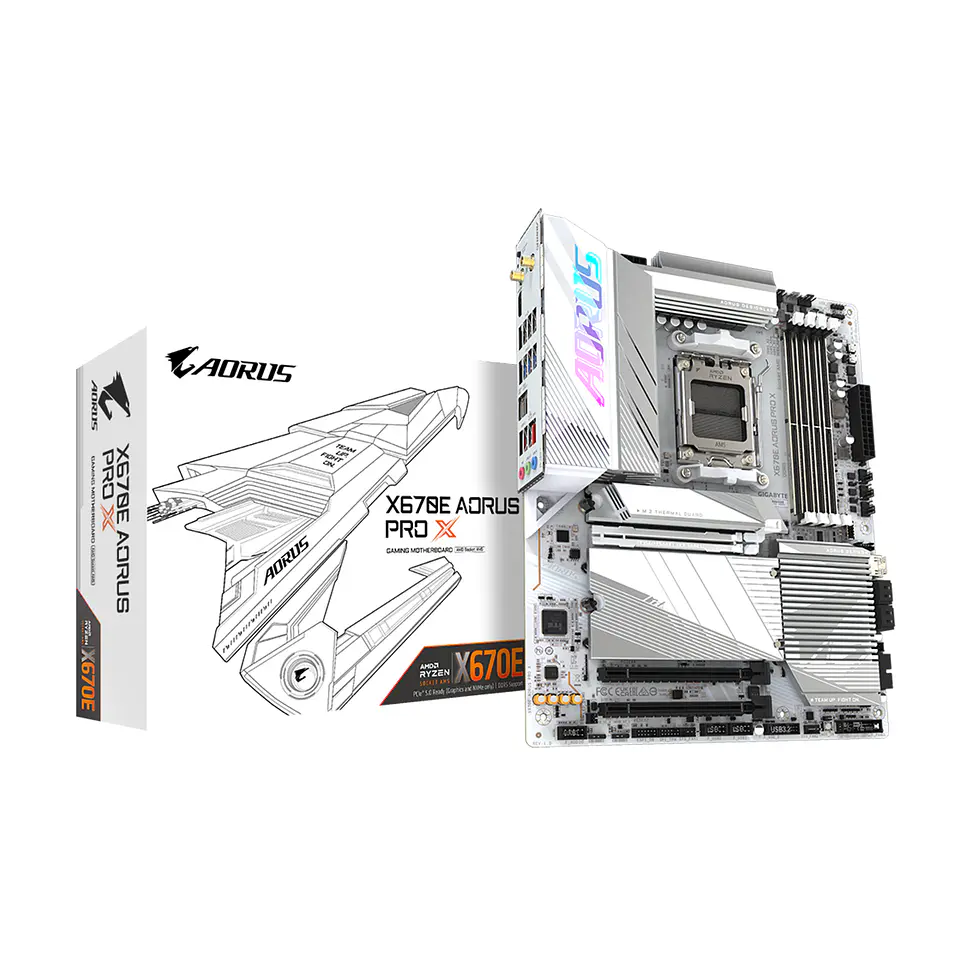Placa Madre ATX X670E AORUS PRO X, Socket AM5, DDR5, WiFi 7 1