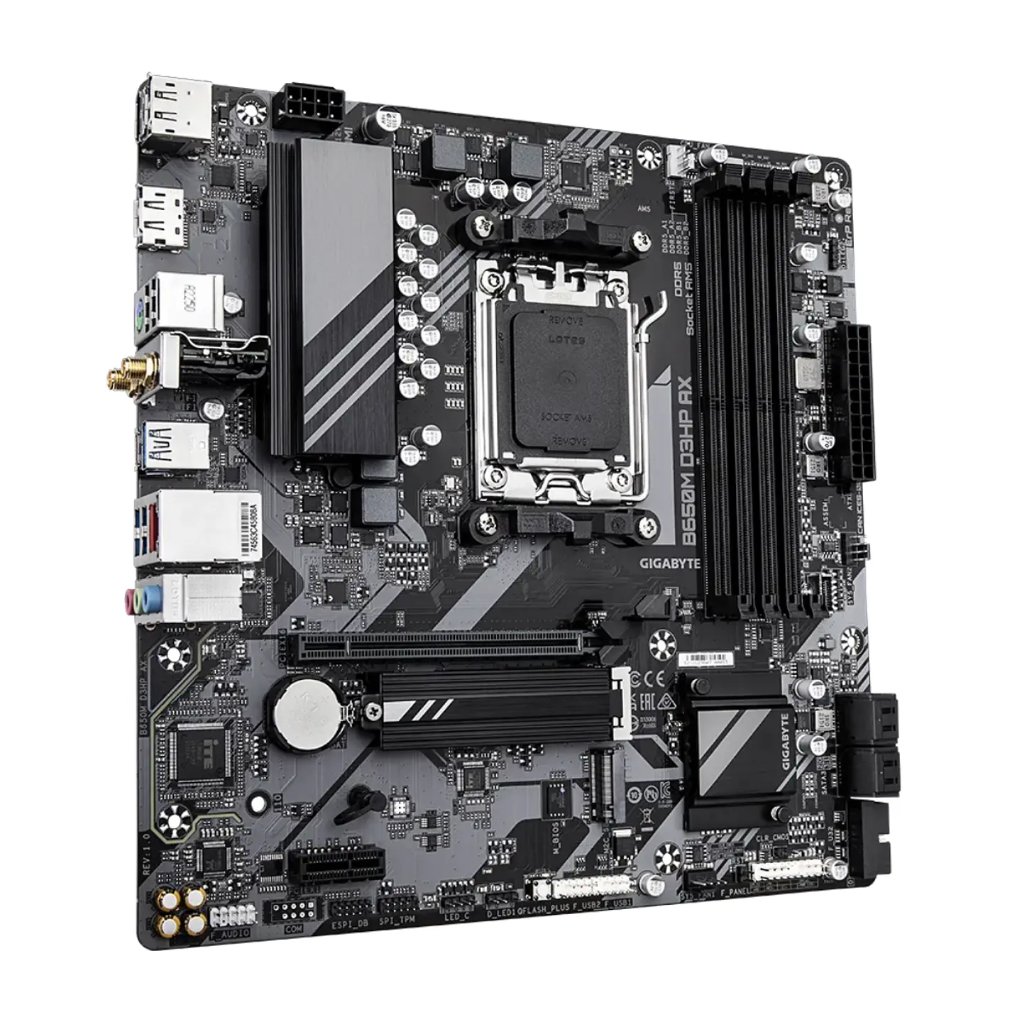 Placa Madre Gigabyte B650M D3HP AX, AM5, DDR5, M.2, MicroATX 3