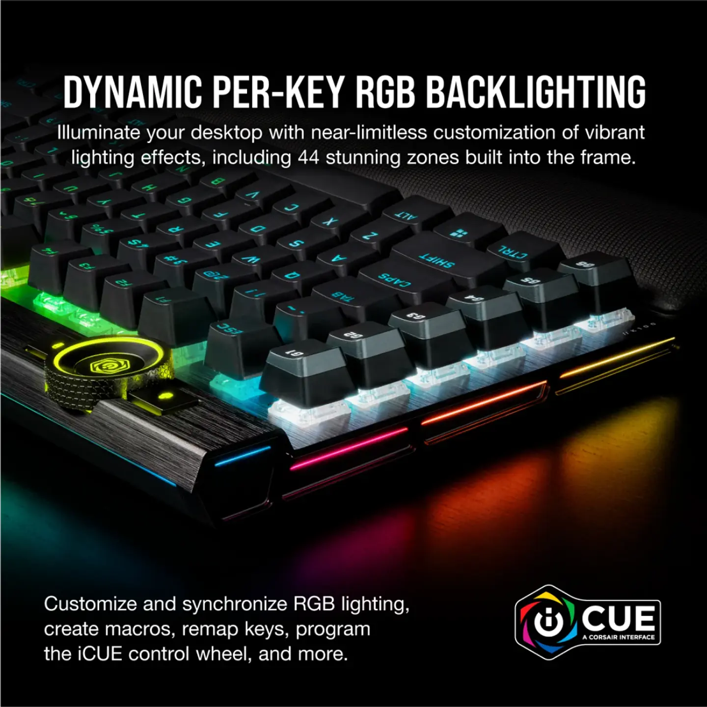 Teclado Mecánico Corsair K100 RGB, Cherry MX Speed, Black 7