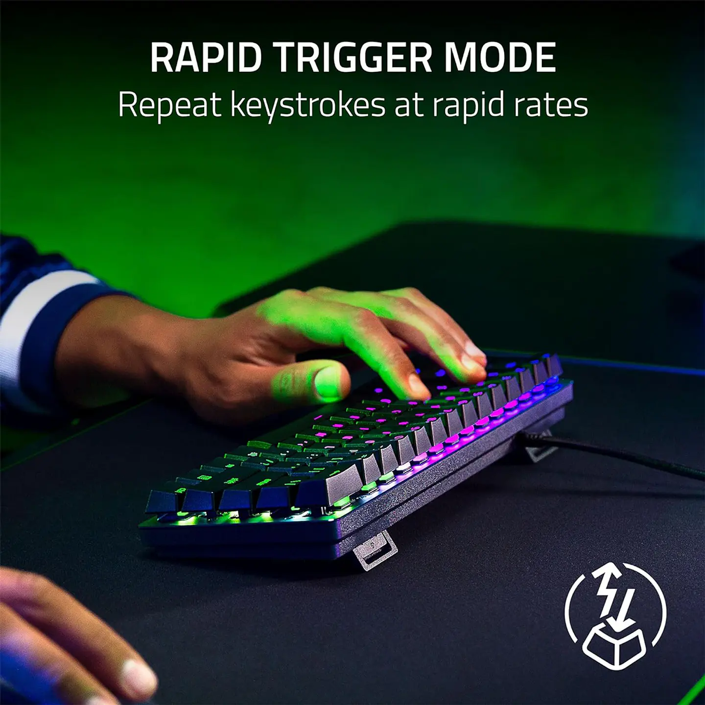 Teclado Razer Huntsman Mini Analog, Switch Analógico RGB, US 3